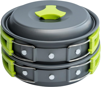 MalloMe Camping Cookware Mess Kit for Backpacking Gear � Camping Cooking Set - B