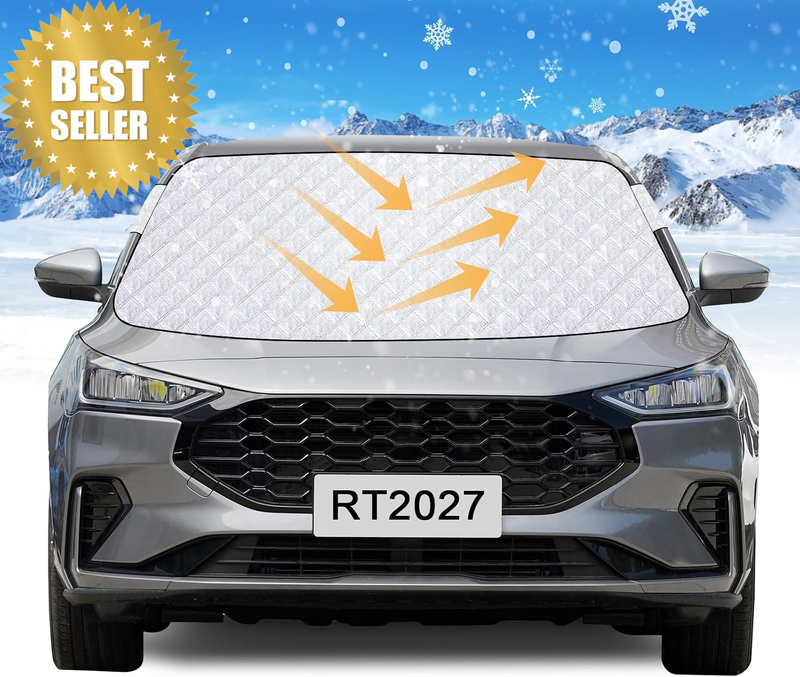 Car Windshield Snow Cover, Automotive Windshield Cover for Snow, Ice, Sun Frost