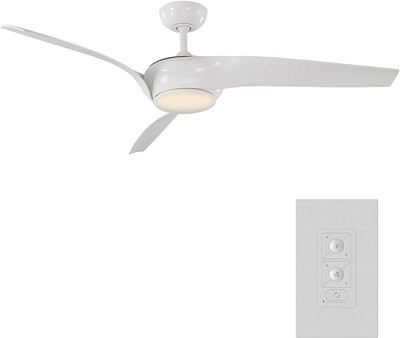 Nirvana Smart Indoor and Outdoor 3-Blade Ceiling Fan 56in Gloss White with 3000K