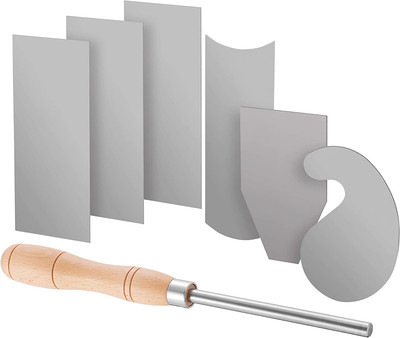 Fulton Cabinet Scraper Burnisher with 6 Piece Multi-Shaped Scraper Set 3 Rectang