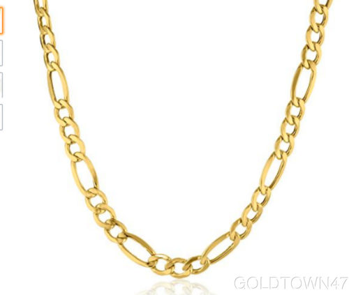 Pre-owned Rch Men's Necklace In 10k 8mm Yellow Gold Figaro Link Bracelet With Lobster Clasp