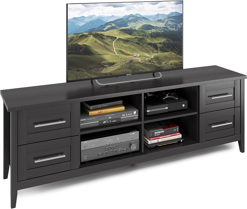 Jackson TV Stand, 80", Black Wood Grain