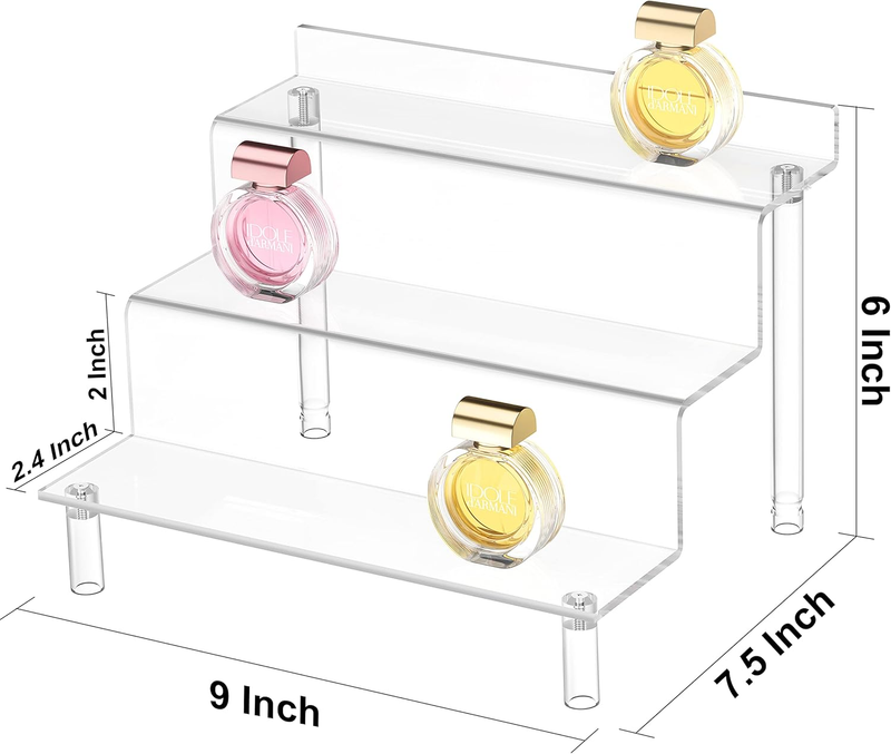 Acrylic Risers Display Stands, Perfume Organizer Stand, Acrylic Display Shelves