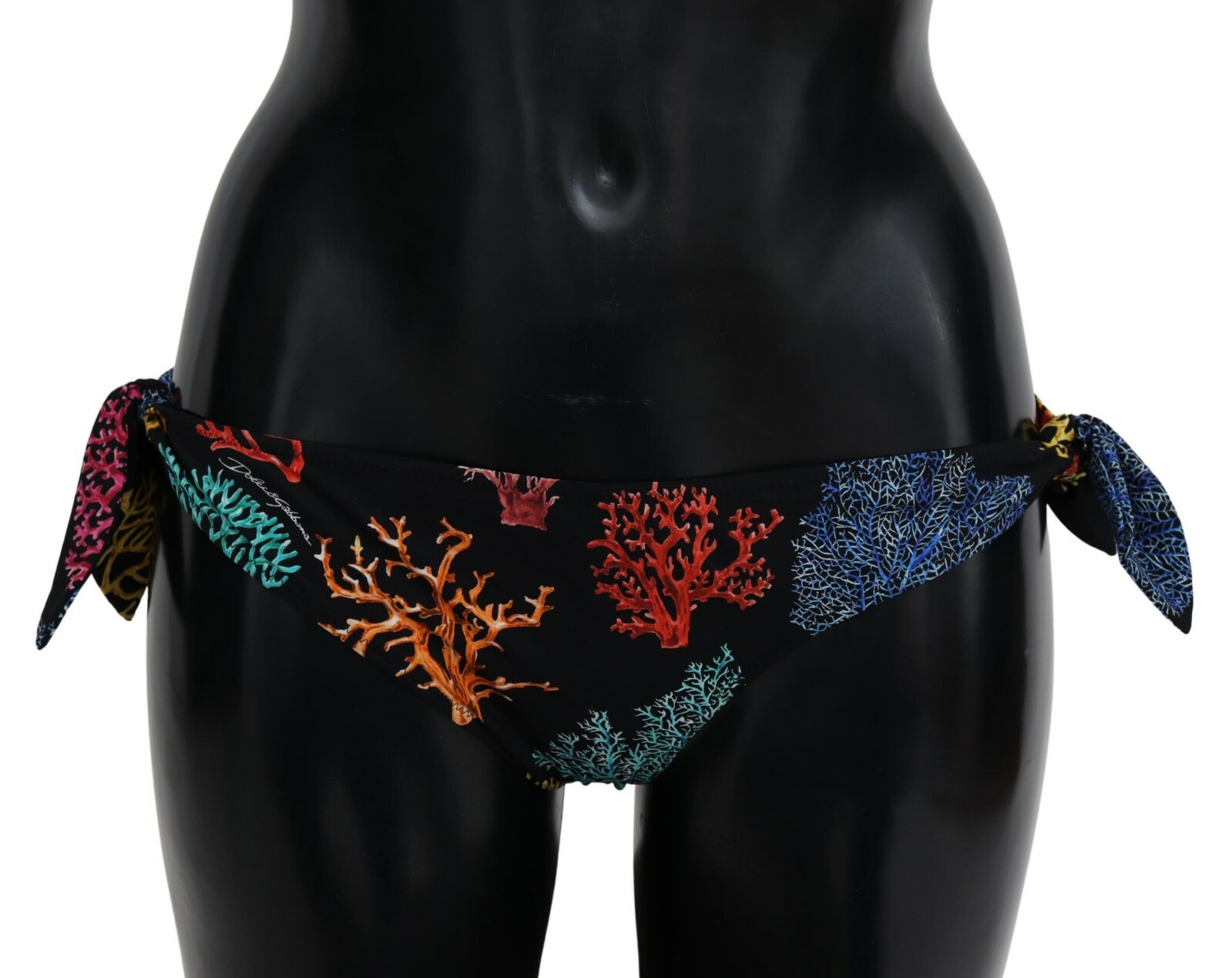 

DOLCE - GABBANA Низ бикини черный коралловый принт Купальники Пляжная одежда IT2 /  350 долларов США