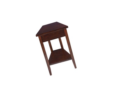 Details About Phoenix Home Tilburg Chair Side Solid Wood Wedge Shaped End Table With Bottom