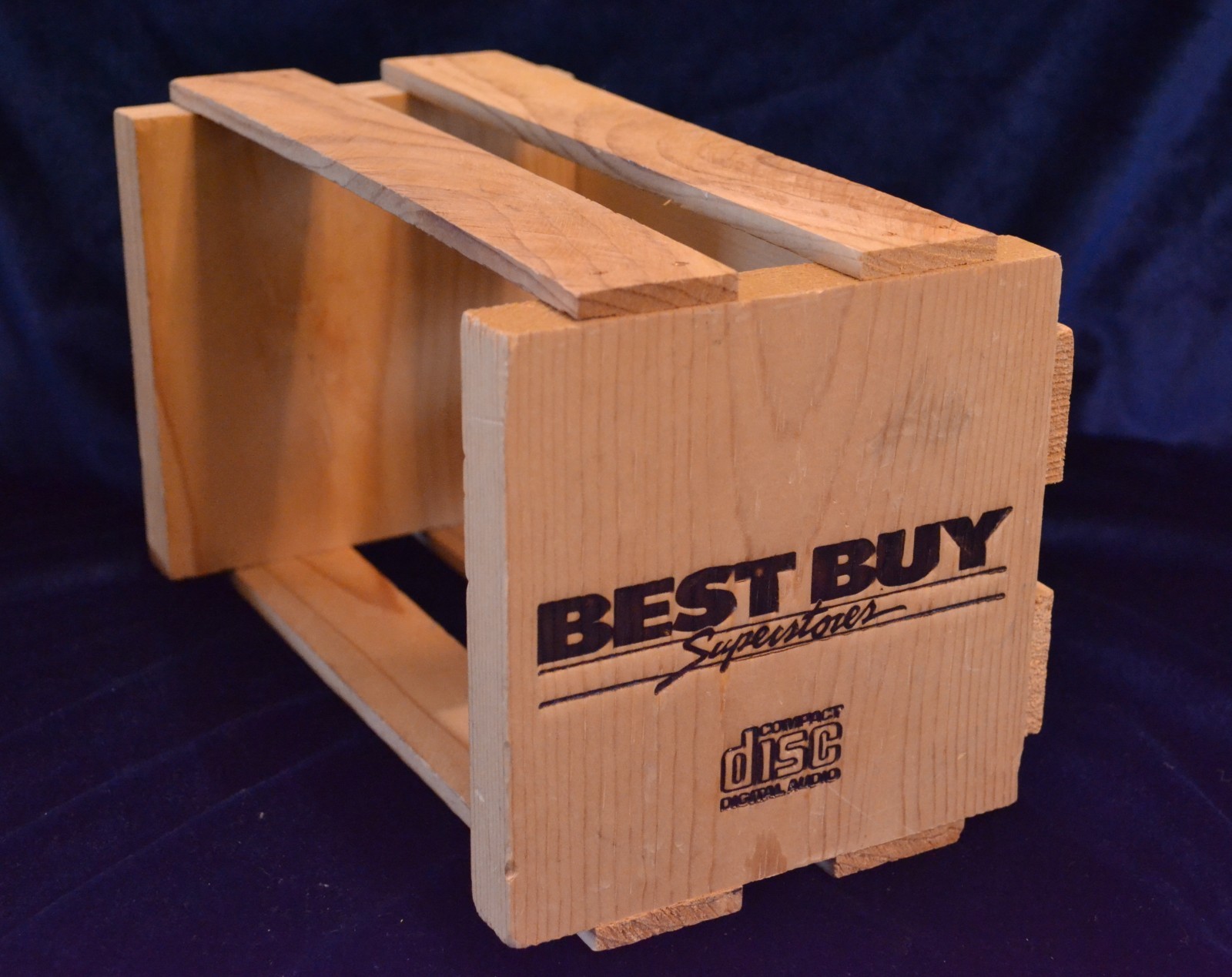 Best Buy Wooden CD DVD Media Storage Crate 20 Capacity
