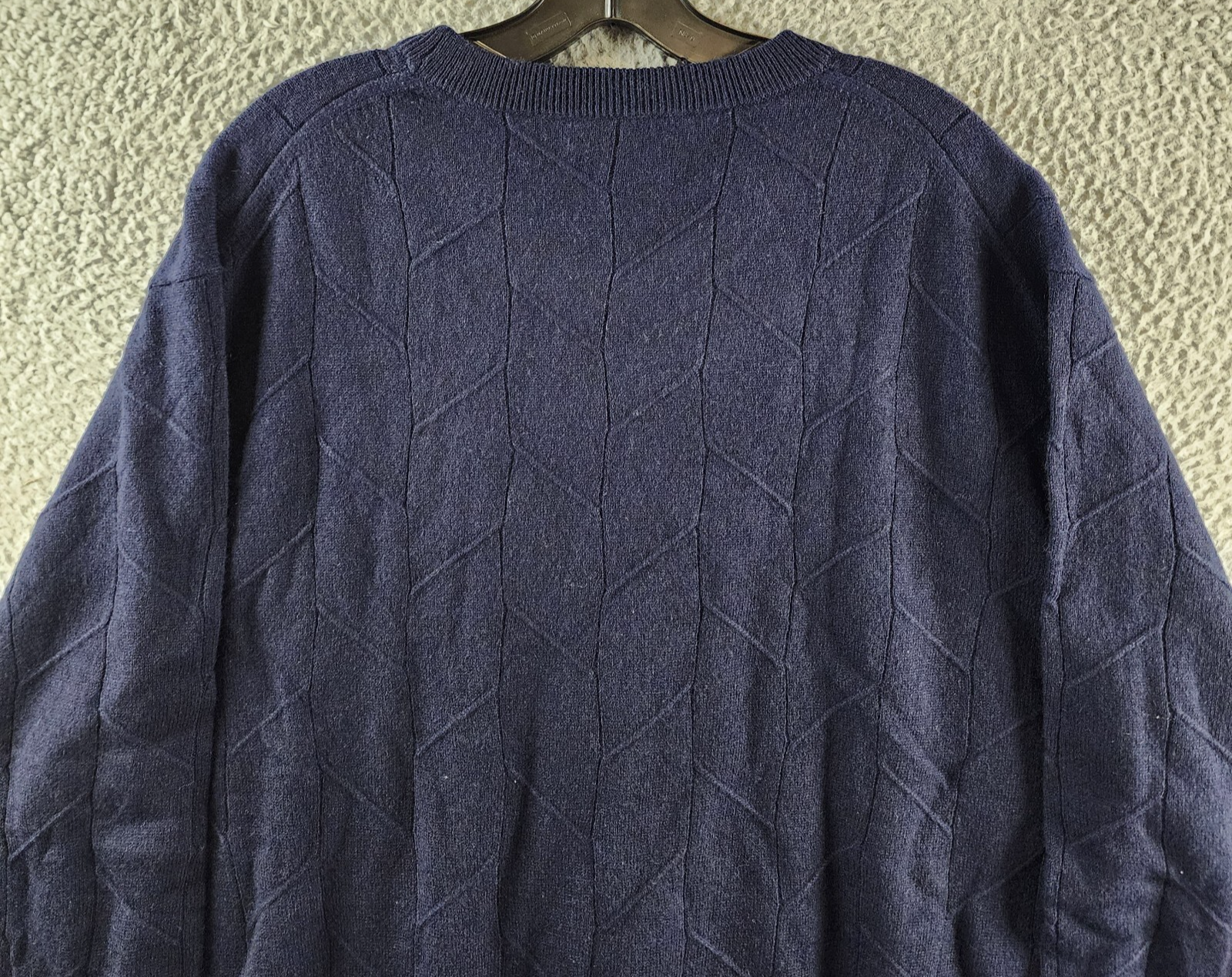The Men's Store at Bloomingdale's Novelty Stitch Sweater Men's XXL Navy Blue L/S - Picture 2 of 12