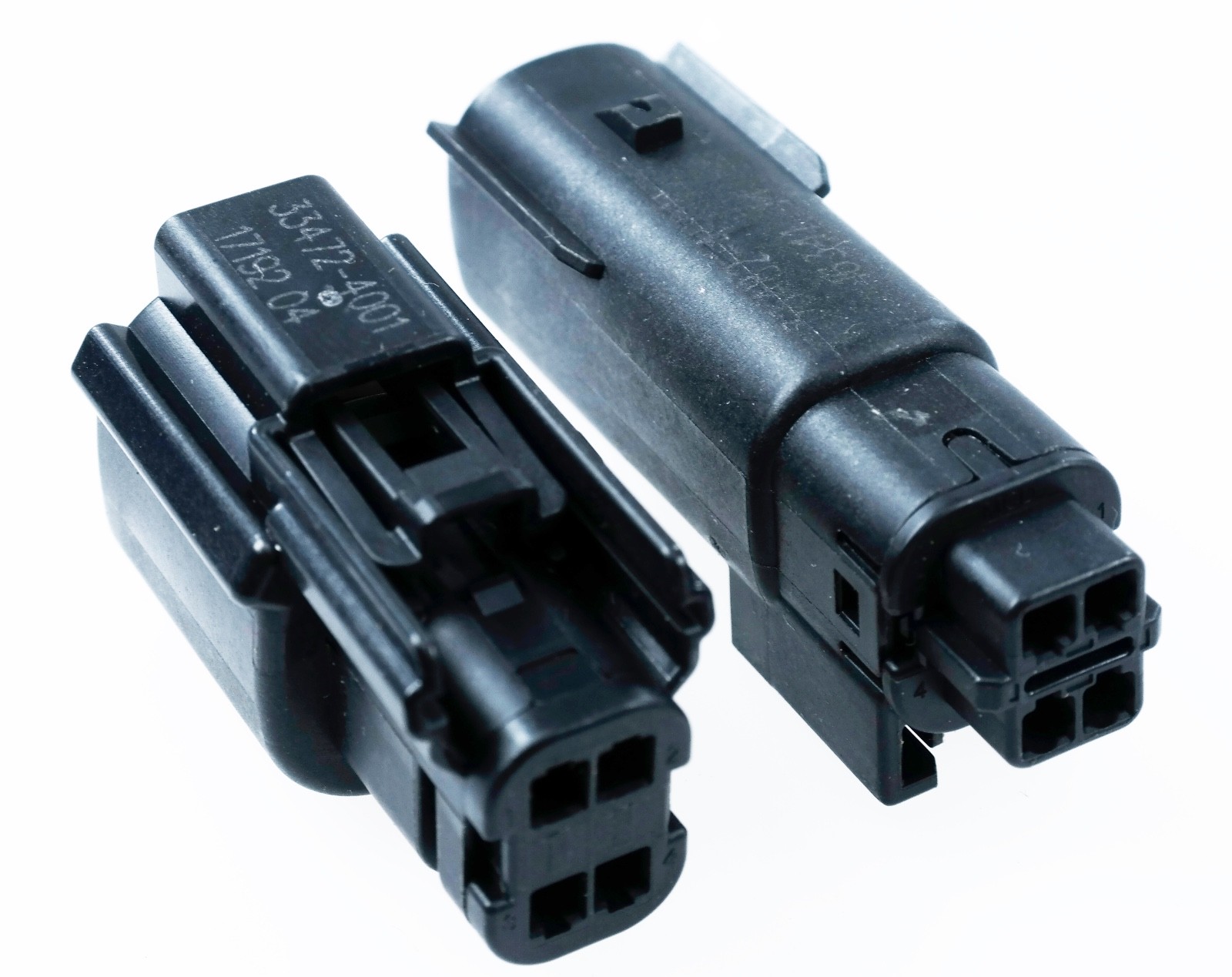 Molex 4 Pin Wire Connector, Harley BLACK Waterproof, Sealed Kit, MX150