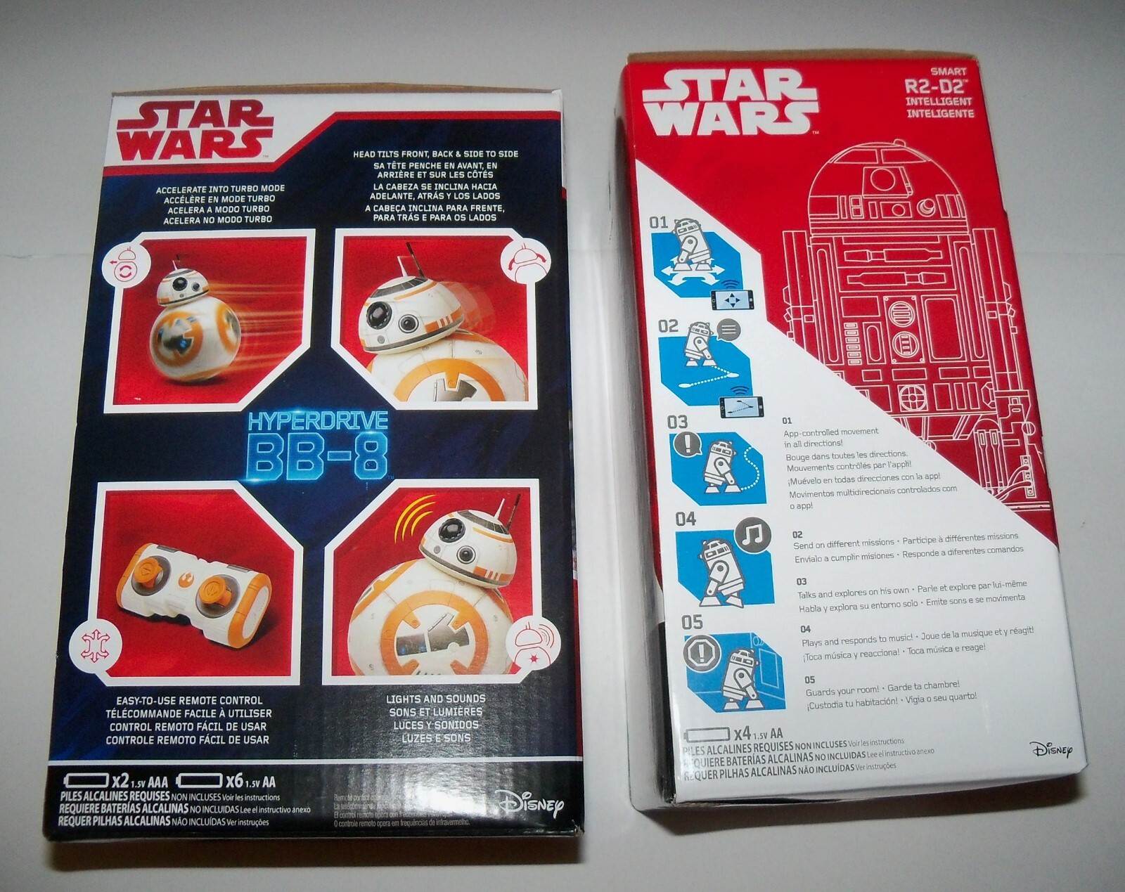 2 Retired Star Wars Remote Control HYPERDRIVE BB-8 + SMART R2-D2 Robot DROID Lot