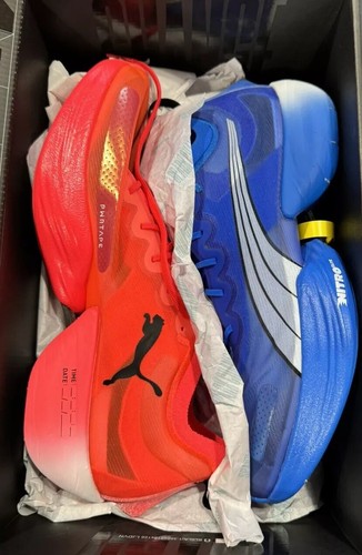 Pre-owned Puma Fastr Nitro Elite Running Blue Red Running Shoes 195336-08 Mens Size 7