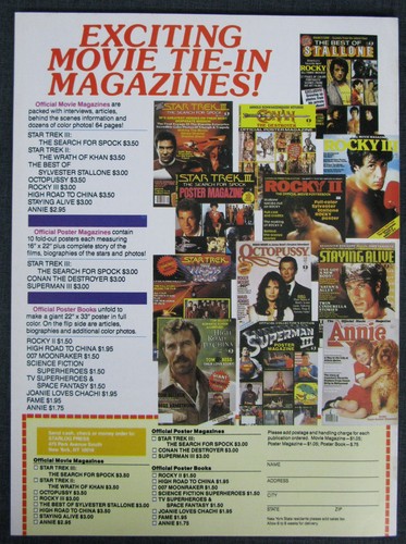 STAR LOG, THE SCIENCE FICTION UNIVERSE, NOVEMBER 1984, NUMBER 88, INDIANA JONES