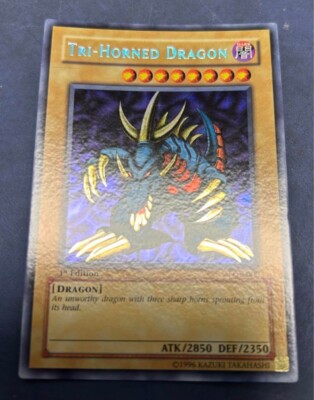 LOB-000 - Tri-Horned Dragon - 1st Edition - Secret Rare - NM