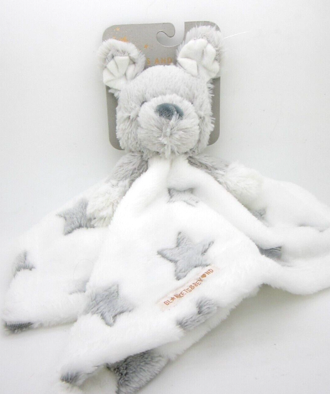S And Beyond Baby Security Blanket Gray Puppy White Nunu Star