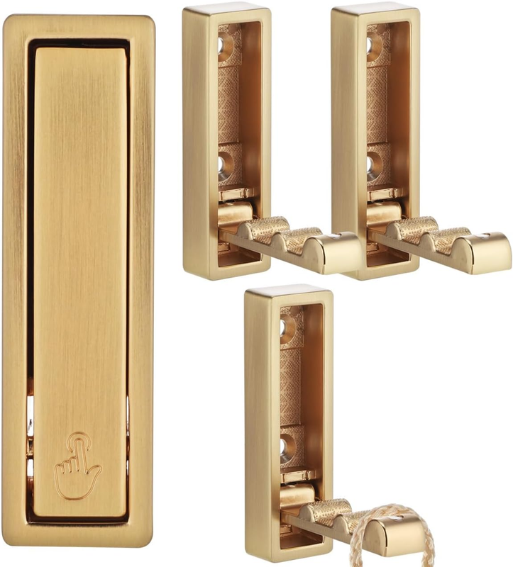 4 Pack Foldable Wall Hook Retractable Wall Hook L-Shaped Folding Space Saving Mo