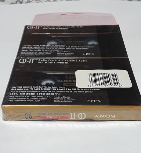 Sony CD IT High Bias 2 Audio Cassette tapes Slide Case 90 min Sealed