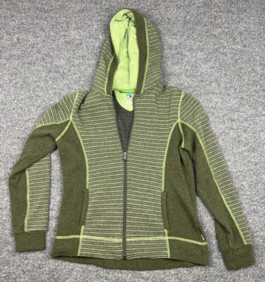 kuhl chianti fleece sweater wool blend 14 zip thumbholes mens large gray 186263844702