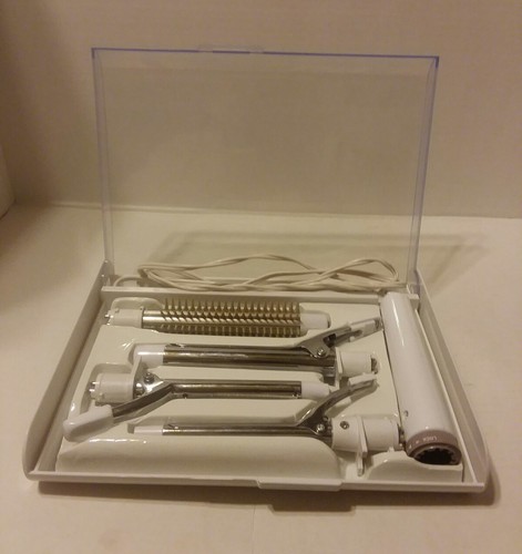 Vintage Windmere Four Way Curls Curling Iron Brush Set w/ Case Complete