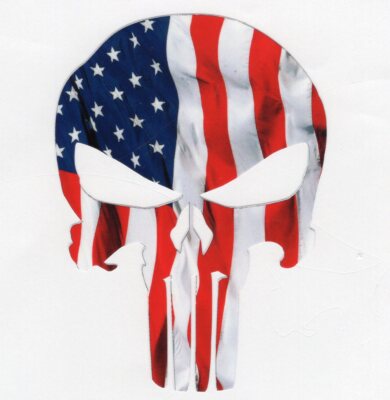 Punisher USA Flag high quality vinyl decal sticker window laptop Multiple Sizes