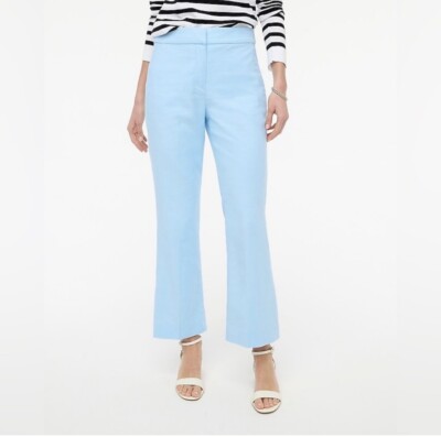 J.Crew Linen-Blend Kelsey Flare Pant Glazed Sky Size 12
