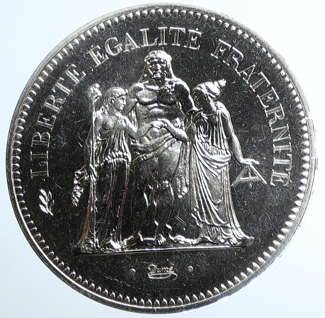 1978 FRANCE Large HERCULES Motto Proof Silver 50 FRANCS French