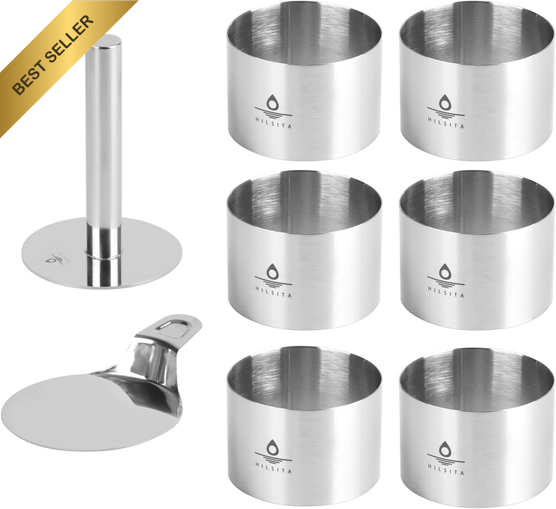 Cake Ring Molds Set, Seamless Stainless Steel Cake Cutter for Baking, Cooking Ri