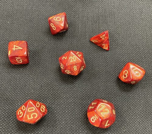 【でぃでいでぃーち】 Chessex Dice CHX22414 Mega-hedral Scarab Scarlet / Gold 7