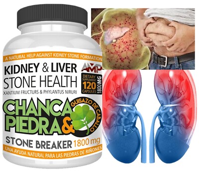 Chanca Piedra 1800 mg 120 CAPSULES Peruvian material Stone Breaker CHANCAPIEDRA