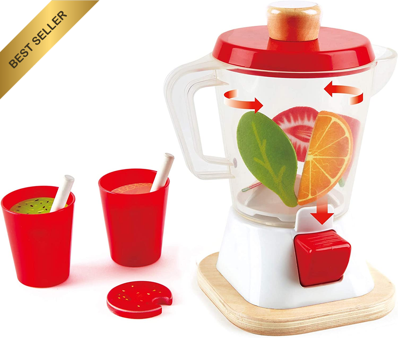 Smoothie Blender Playset – Wooden Pretend Play Kitchen Toy for Kids 3+ – Include