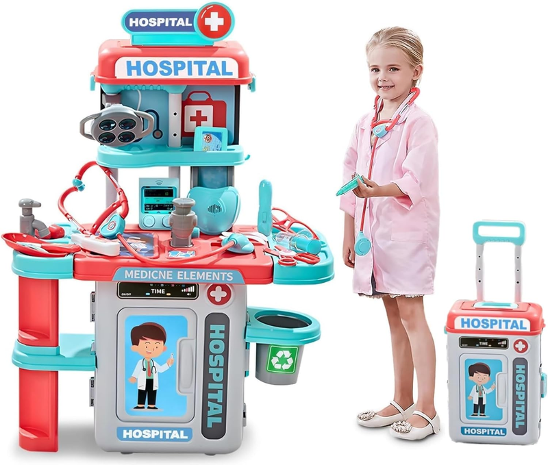 Doctor Kit for Kids 3-8, Toddler Doctor Play Kit with Medical Equipment Box and