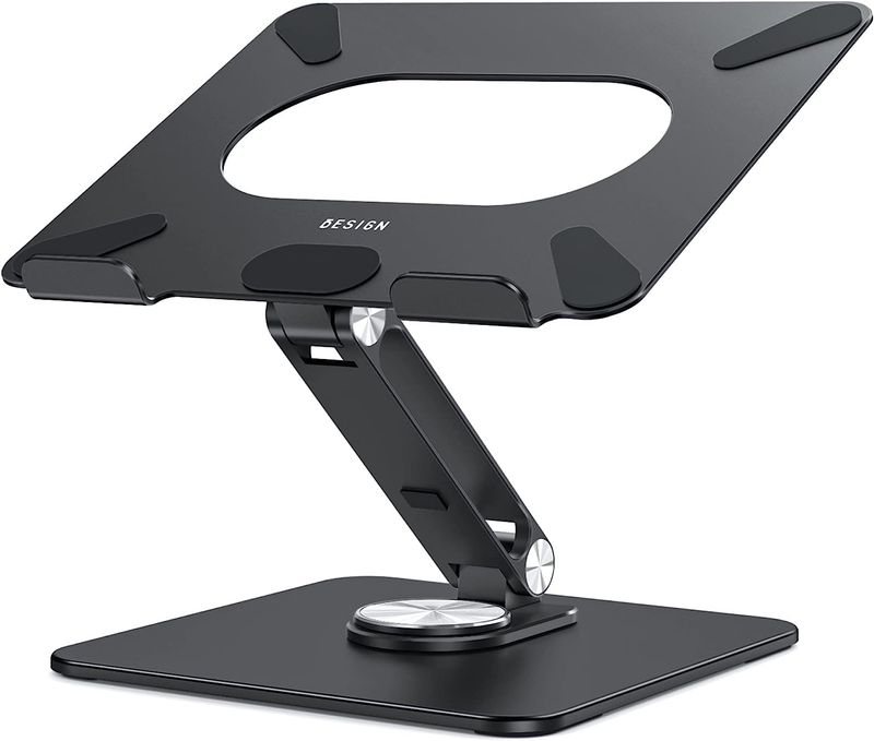 LSX7 Laptop Stand with 360° Rotating Base, Ergonomic Adjustable Notebook Stand,