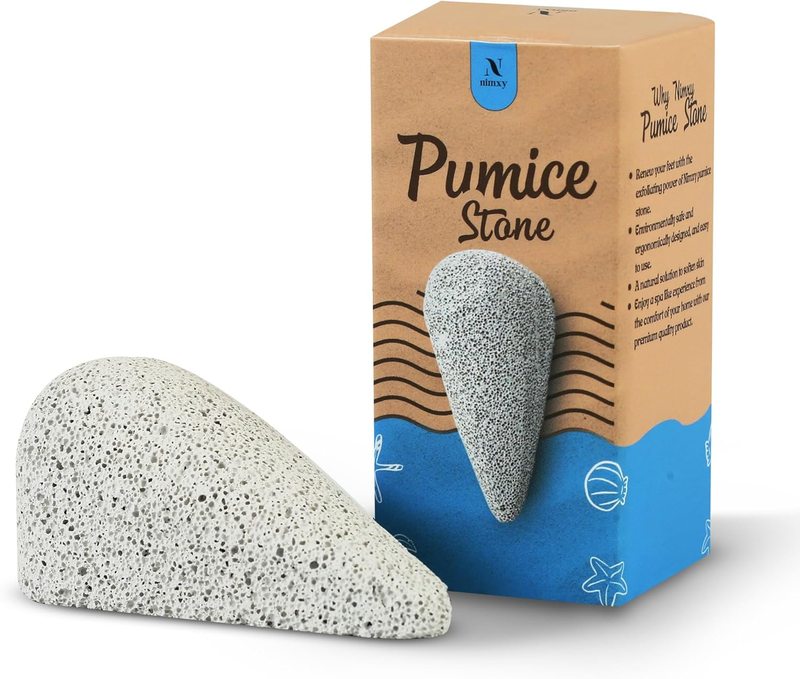 NIMXY Pumice Stone for Feet and Hands 1 Pc – Feet Hard Skin Remover – Foot Scrubber for Dead Skin Removal – Natural Foot File and Callus Remover for Skin Exfoliation (Grey)