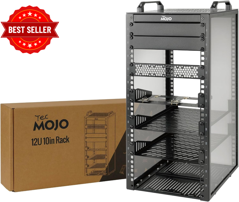 Tecmojo 12U 10 Inch Server Rack 260mm Desktop Network AV Rack Shelf