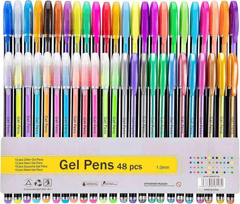 Gel Pens Set Colored Pen Fine Point Art Marker Pen 48 Unique