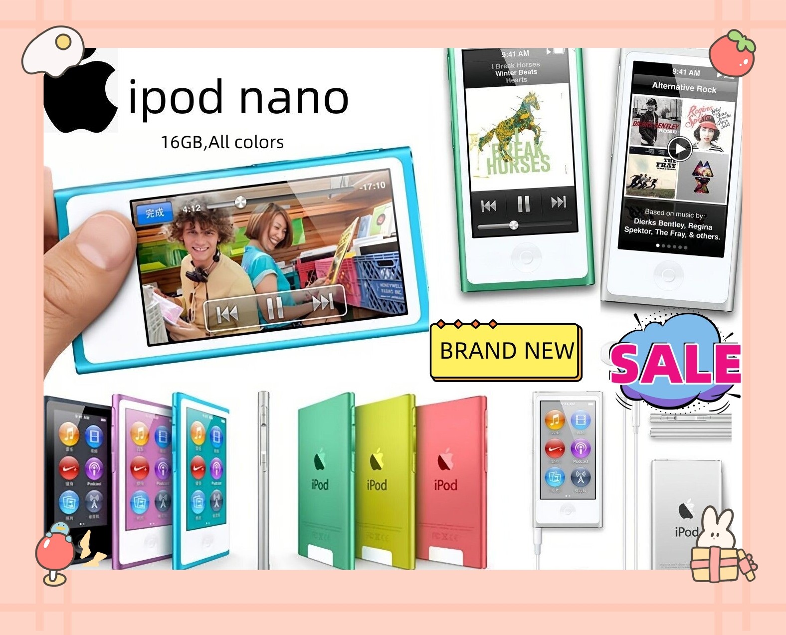 ✓✓NEW Apple iPod Nano 7th 8th Generation (16GB) MP3-All