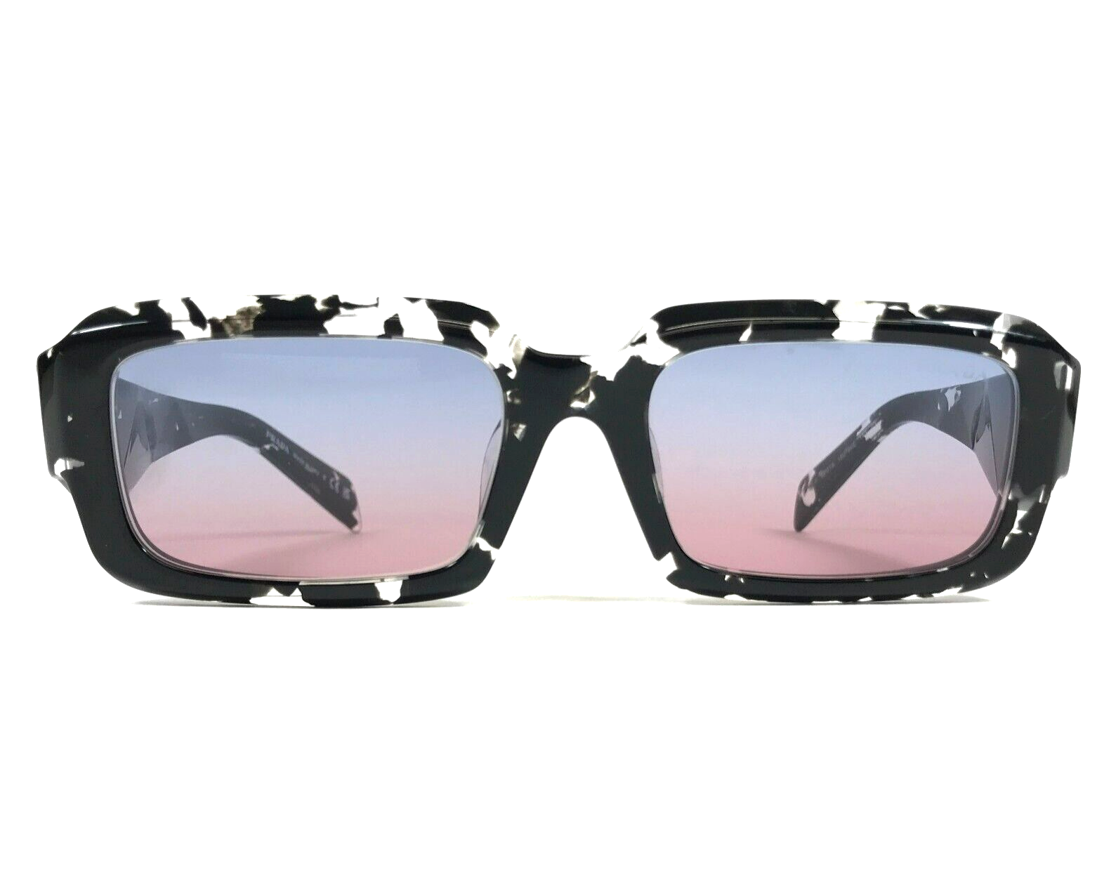 Pre-owned Prada Sunglasses Spr27z-f 15o-60e Black Crystal Asian Fit With Blue Pink Lenses In Multicolor