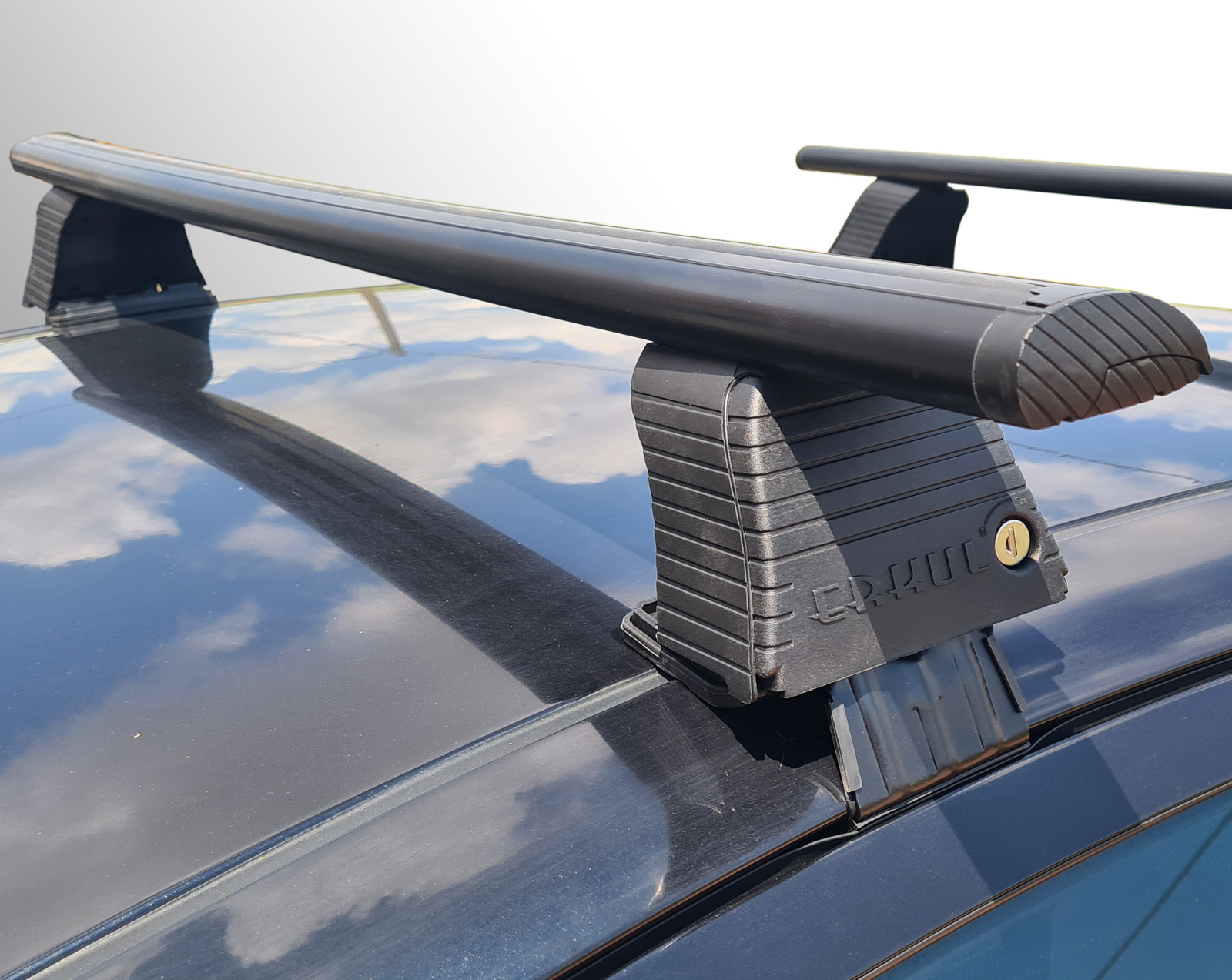 Bare Roof Rack Cross Bars Set for TOYOTA Yaris / Vitz P1 5 Door 99-05 Black