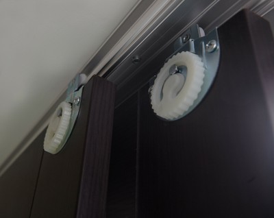 Erias Home Designs Track MDF Sliding Closet Door Espresso 48