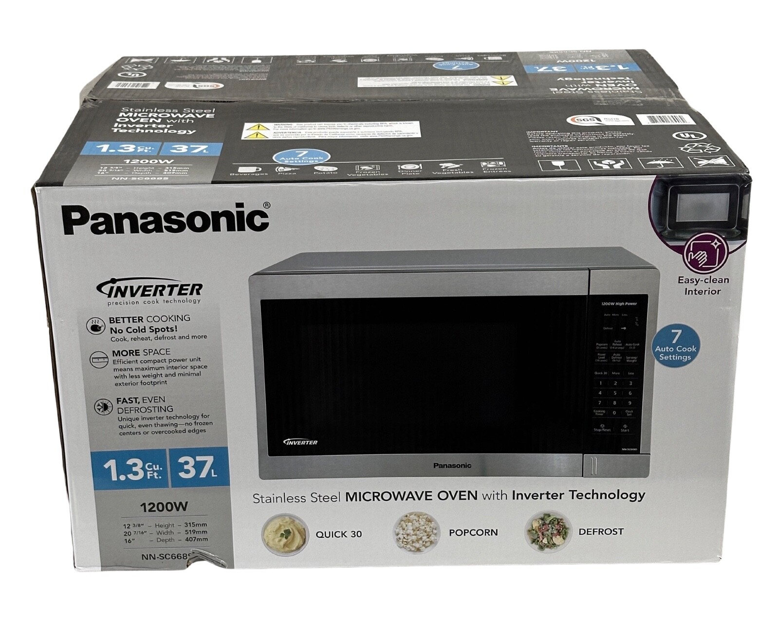 Panasonic NNSC668S 1.3 CuFt 1200 Watt Microwave Oven