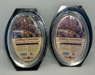 NEW Set of 2 Nordic Ware Grilling Essentials Steak 'N Fajita Platters USA Made