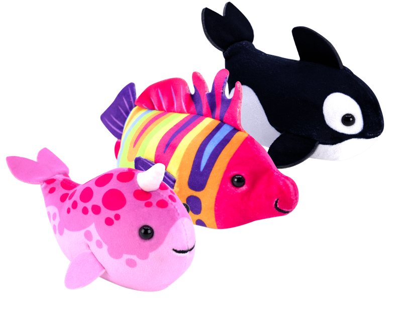 Aquarium Toy Set - Orca, Butterfly Fish, Narwhal for Ages 3+