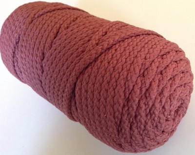 NOS Vintage Bonnie Macrame Braid Cord Yarn 100 Yds Skein 6mm Rope Rose Pink