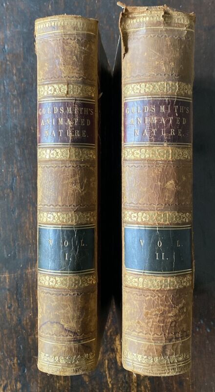 Mid 1800s Goldsmith'S Very Old Antique Eart And Animated Nature Books Vol 1 & 2