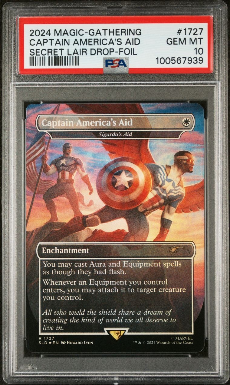 Magic MTG MARVEL SECRET LAIR FOIL Captain America Aid #1727 Magic MTG MARVEL SECRET LAIR FOIL Captain America Aid #1727