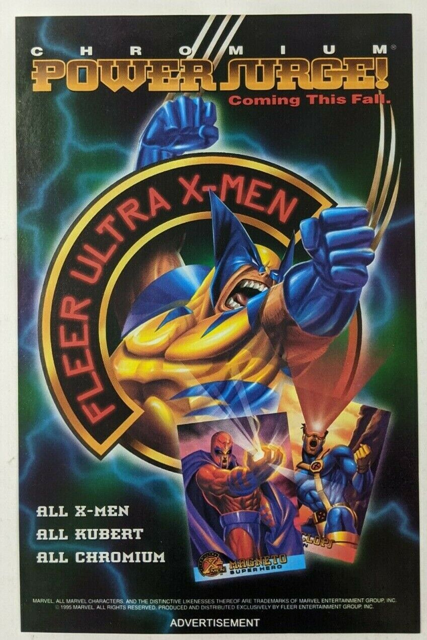 1995 Fleer Ultra X-Men Chromium Print Ad Trading Card Poster 1995 Fleer Ultra X-Men Chromium Print Ad Trading Card Poster