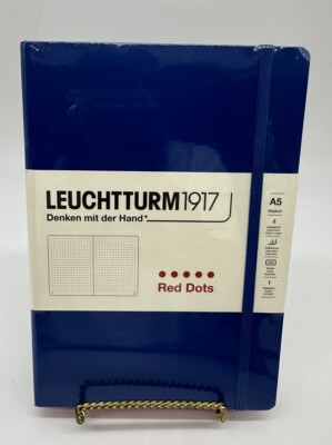 Leuchtturm1917 A5 Red Dotted Hardcover Notebook Royal Blue - 249 Numbered Pages