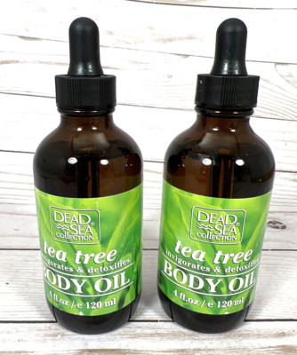 Dead Sea Collection Tea Tree Body Oil 4oz Invigorate Detoxify (2 Pack)