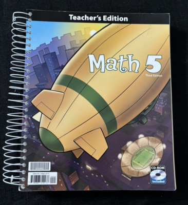 BJU Christian Homeschool Math 5 3rd Ed. Grade 5 Teacher's Edition w/Teacher's CD