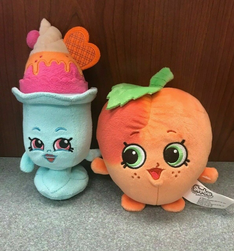 Shopkins April Apricot Suzie Sundae Stuffed Beanbag Plush Set 5 8 Polybull Com