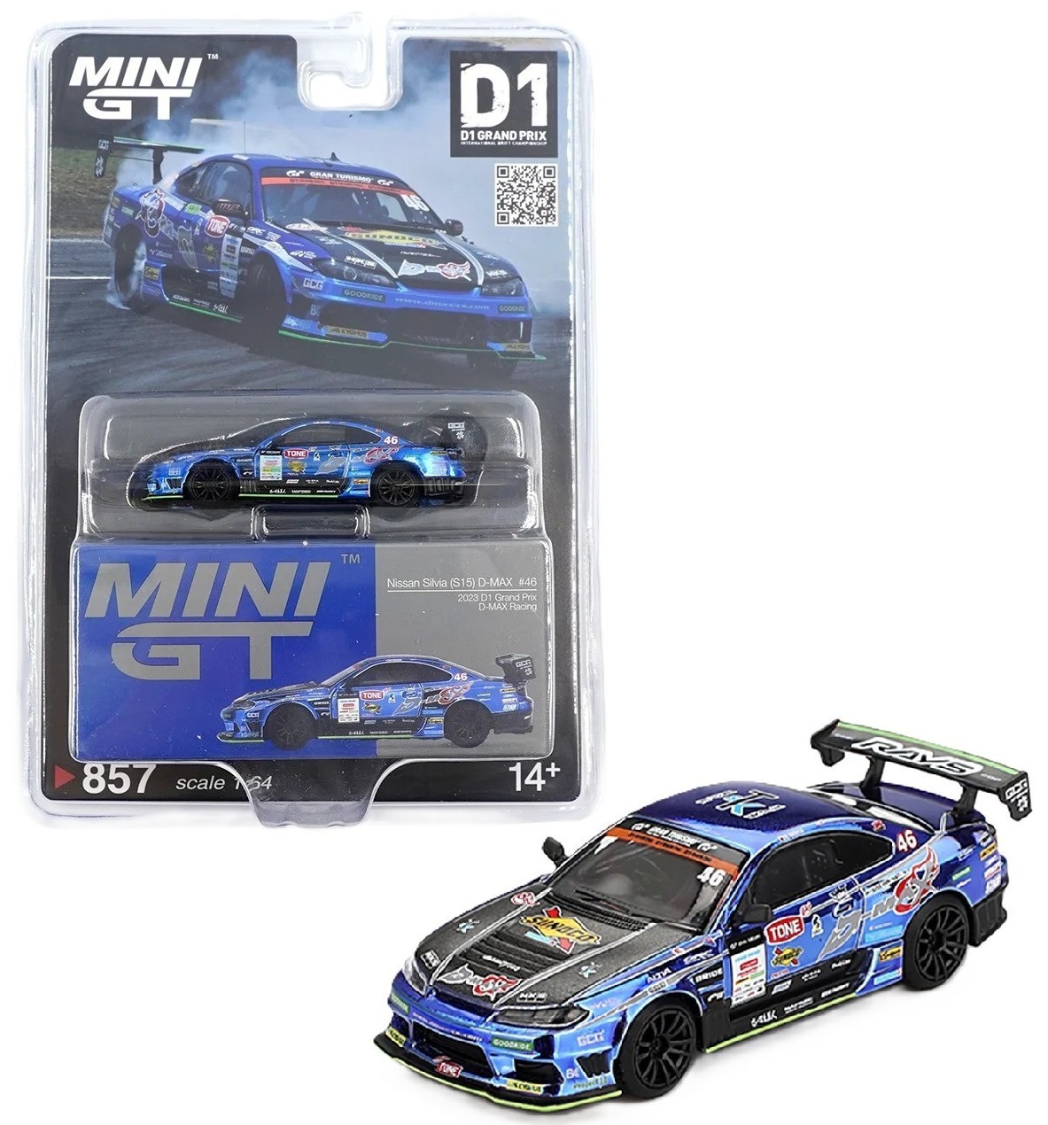 1/64 minigt シルビア　S15 D1 d-max 2023 Mini GT 1:64 Nissan Silvia (S15) D-MAX Racing #46 2023 D1