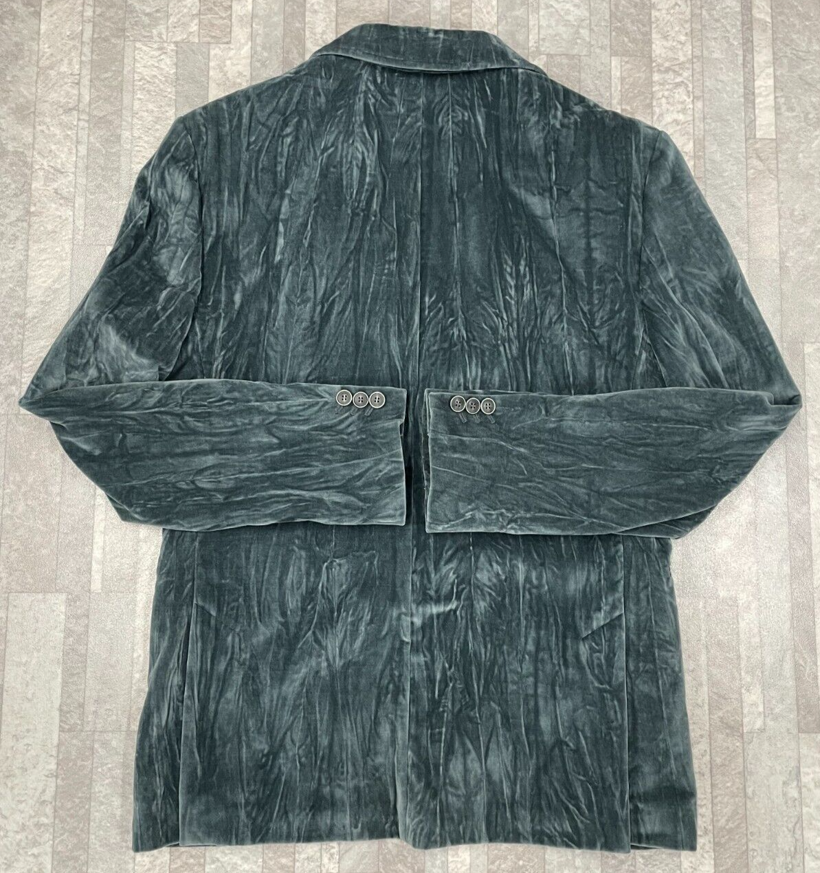 Pre-owned John Varvatos $1498  Men's Velvet Blazer In Oiled Blue Size:48